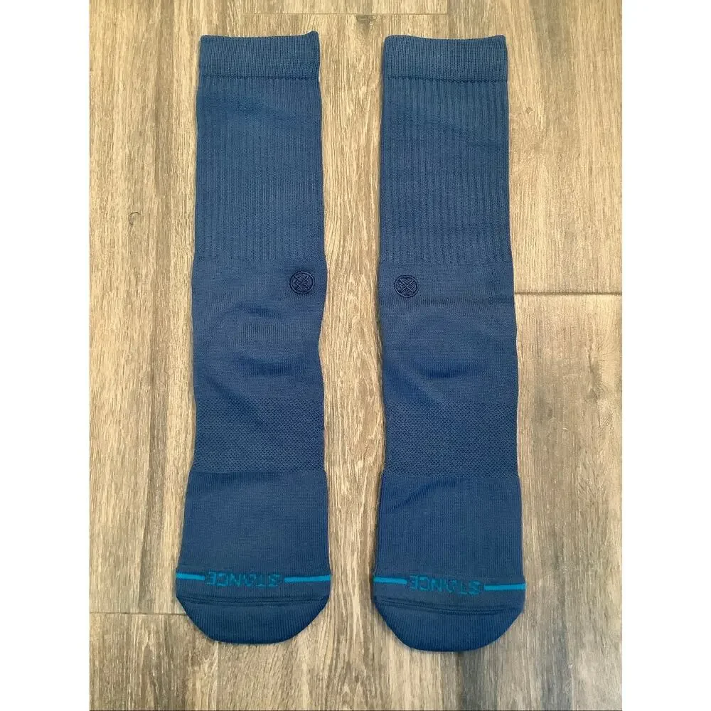 Stance Men's Large Seablue Icon Cushioned Athleisure Casual Crew Socks B22-5